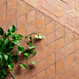 Handmade terracotta tiles with treatment rhombus 12,5x25 cm