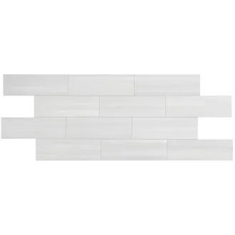 Ceramica artistica in gres bianco Laser Line listello 10x30 cm