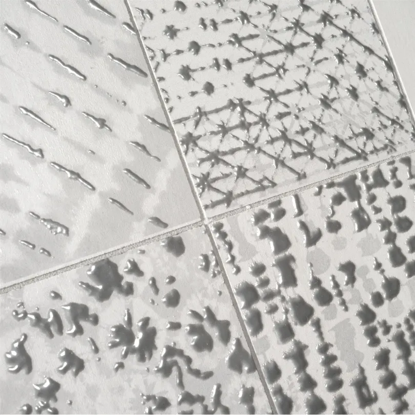 Carrelage décoratif in gres bianco Laser Line 15x15 cm