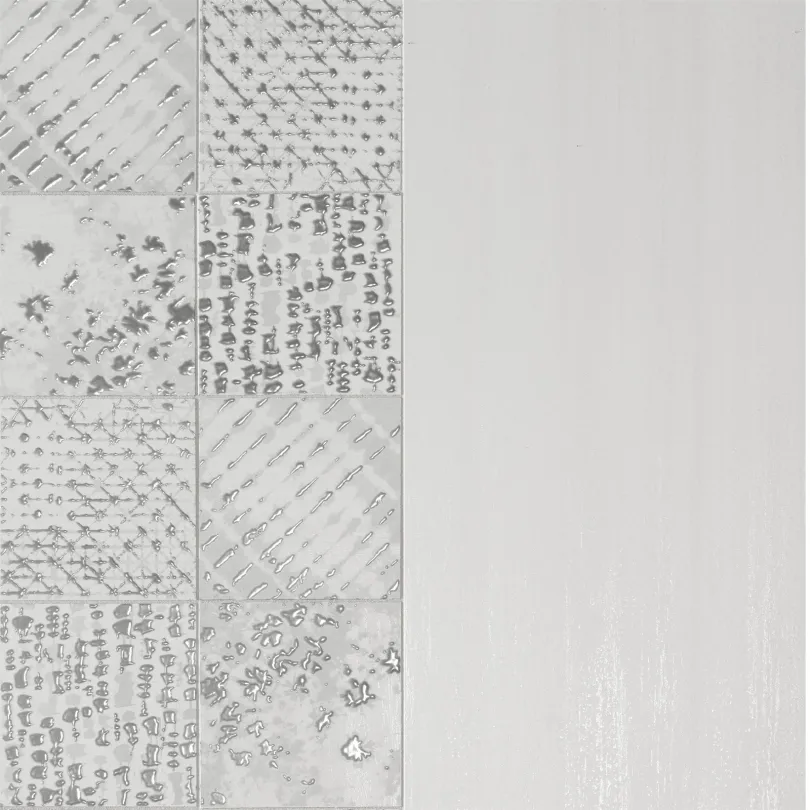 White decor tiles Laser Line 15x15 cm
