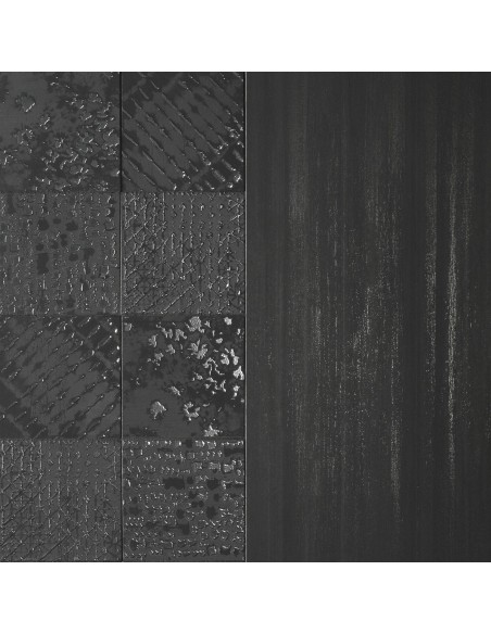 Piastrella decorativa in gres nero Laser Line 15x15 cm Piastrella decorativa in gres nero Laser Line 15x15 cm