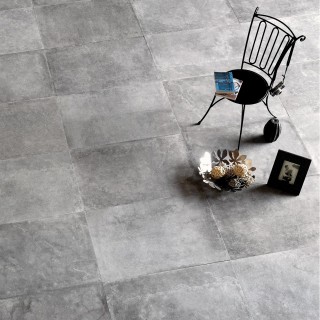 Gres porcellanato effetto cemento antico grigio 60x90 cm