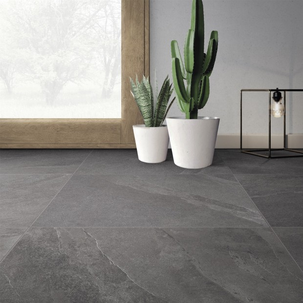 Stone Effect Tiles P Lime Antracite, Rustic Stone Effect Floor Tiles