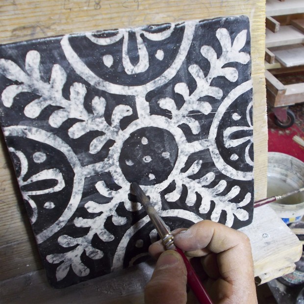 Ceramica artistica fatta a mano Loft Nero 20X20 cm