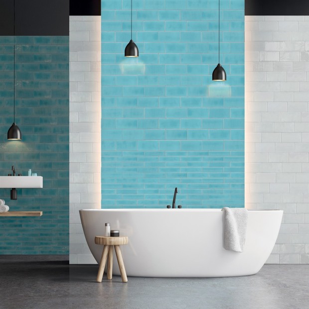 White  artistic tiles Laser Line 60x120 cm