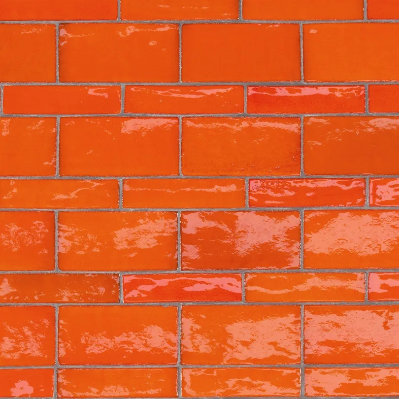 Handgemachte Dekorfliesen Metallica Orange 5x20 Cm