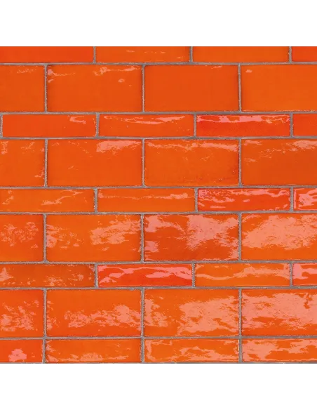 Handgemachte Dekorfliesen Metallica Orange 5x20 Cm